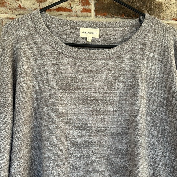 Thread & Supply Perch Gray Heathered Lounge Sweater - Picture 5 of 8